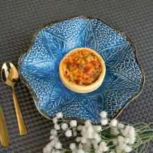 Load image into Gallery viewer, Blue Embossing Round Serving Platter | Casa Kriti