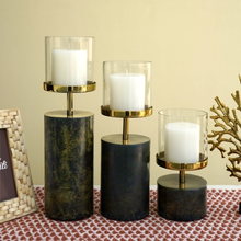 Load image into Gallery viewer, Platina Pillar Candle Holders Set of 3 | Casa Kriti