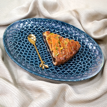 Load image into Gallery viewer, Blue Shell Ceramic Platter | Casa Kriti