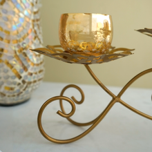 Load image into Gallery viewer, Golden Glow Tea Light Holder Set | Casa Kriti