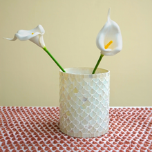 Load image into Gallery viewer, Pearl Perfection Mosaic Glass Vase | Casa Kriti