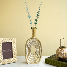 Load image into Gallery viewer, Gold Hollow Flower Vase | Casa Kriti