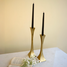 Load image into Gallery viewer, Gold Candlestick Holder Pair | Casa Kriti