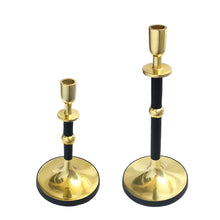 Load image into Gallery viewer, Black Gold Candlestick Holder Pair | Casa Kriti