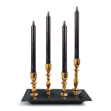 Load image into Gallery viewer, Black Golden 4 Candle Holder | Casa Kriti