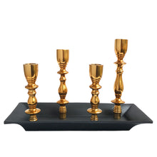 Load image into Gallery viewer, Black Golden 4 Candle Holder | Casa Kriti