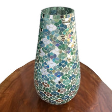 Load image into Gallery viewer, Blue Lagoon Mosaic Glass Vase | Casa Kriti

