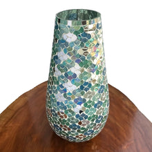 Load image into Gallery viewer, Blue Lagoon Mosaic Glass Vase | Casa Kriti