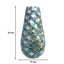 Load image into Gallery viewer, Blue Lagoon Mosaic Glass Vase | Casa Kriti