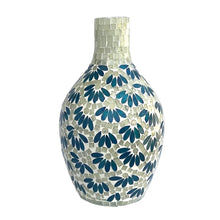 Load image into Gallery viewer, Blue Petals Mosaic Glass Vase Large | Casa Kriti