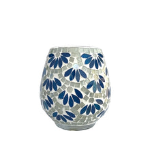 Load image into Gallery viewer, Blue Petals Mosaic Glass Vase Small | Casa Kriti
