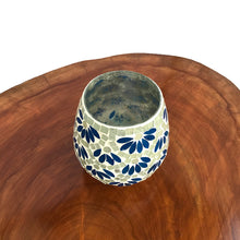 Load image into Gallery viewer, Blue Petals Mosaic Glass Vase Small | Casa Kriti
