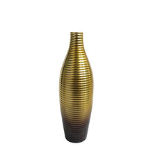 Load image into Gallery viewer, Dual Tone Gold and Brown Fluted Flower Vase Pair | Casa Kriti