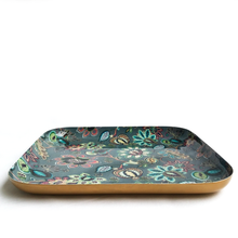 Load image into Gallery viewer, Grey Floral Aluminium Serving Platter | Casa Kriti