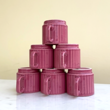 Load image into Gallery viewer, Deep Pink Ceramic Cups Set of 6 | Casa Kriti