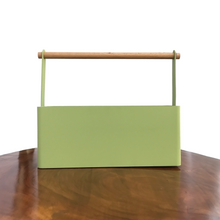 Load image into Gallery viewer, Matte Green Kitchen Organizer with Wooden Handle | Casa Kriti