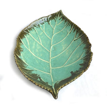 Load image into Gallery viewer, Large Blue Leaf Ceramic Serving Platter | Casa Kriti