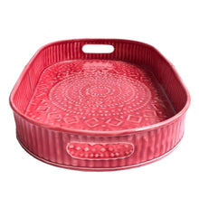 Load image into Gallery viewer, Large Red Serving Tray | Casa Kriti