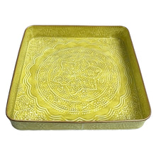 Load image into Gallery viewer, Neon Yellow Square Serving Tray | Casa Kriti