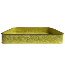 Load image into Gallery viewer, Neon Yellow Square Serving Tray | Casa Kriti