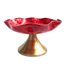 Load image into Gallery viewer, Red Hammered Aluminium Platter | Casa Kriti