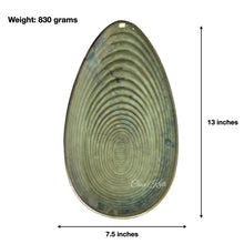Load image into Gallery viewer, Almond-shaped Green Ceramic Serving Platter by Casa Kriti