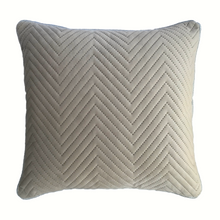 Load image into Gallery viewer, Beige Soft Cotton Velvet Cushion Cover | Casa Kriti