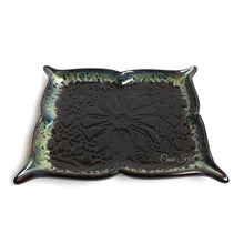 Load image into Gallery viewer, Black Embossing Ceramic Serving Platter by Casa Kriti