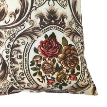 Load image into Gallery viewer, Brown Wild Floral Printed Cushion Cover | Casa Kriti