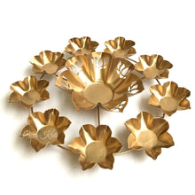 Load image into Gallery viewer, Gold Lotus Urli with 9 Tea Light Candle Holders | Casa Kriti