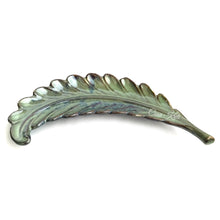 Load image into Gallery viewer, Green Curved Leaf Ceramic Serving Platter By Casa Kriti