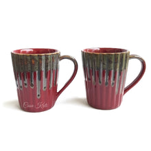 Load image into Gallery viewer, Metallic Red Ceramic Coffee Mug Pair | Casa Kriti