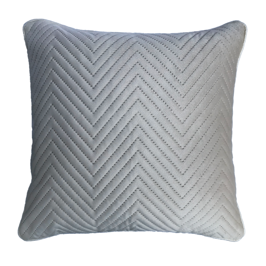 Silver Soft Cotton Velvet Cushion Cover | Casa Kriti
