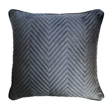Load image into Gallery viewer, Space Grey Soft Cotton Velvet Cushion Cover | Casa Kriti
