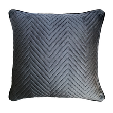 Load image into Gallery viewer, Space Grey Soft Cotton Velvet Cushion Cover | Casa Kriti