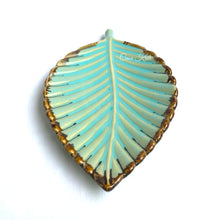 Load image into Gallery viewer, Turquoise Leaf Ceramic Serving Platter by Casa Kriti