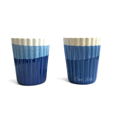 Load image into Gallery viewer, White and Blue Ceramic Coffee Mug Pair | Casa Kriti
