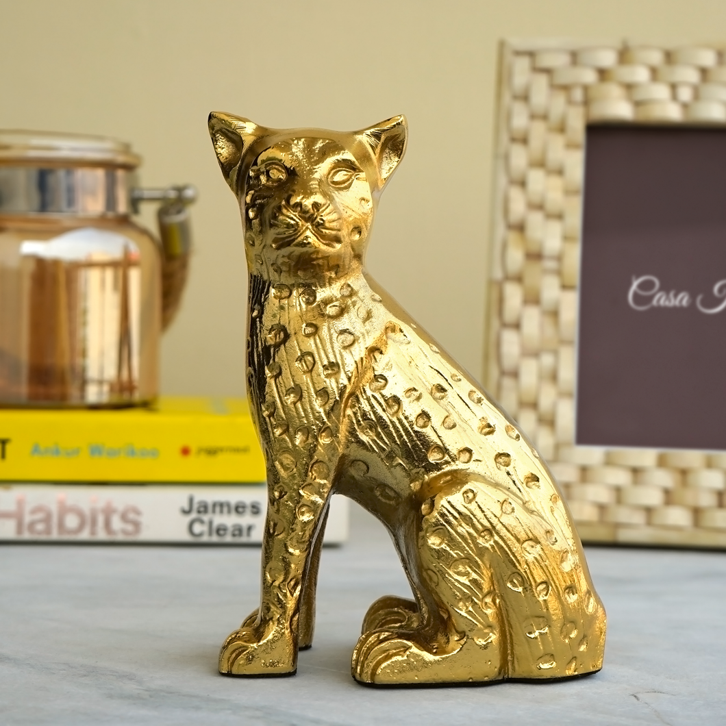 Gold Leopard Figurine | Casa Kriti