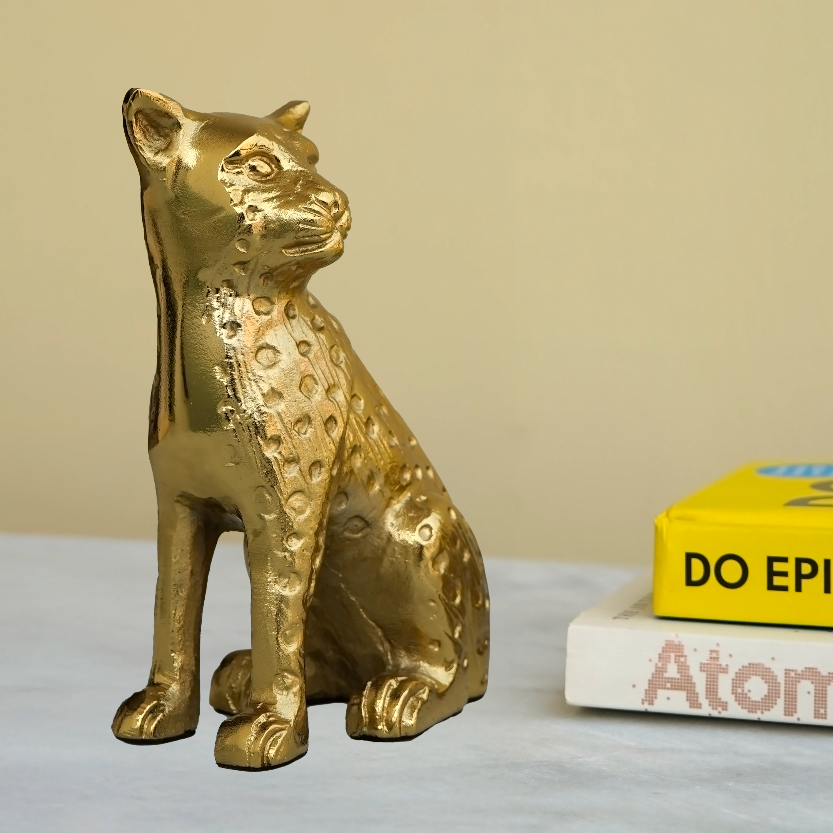 Gold Leopard Figurine | Casa Kriti
