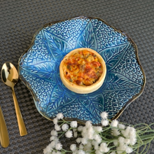 Load image into Gallery viewer, Blue Embossing Round Serving Platter | Casa Kriti
