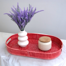 Load image into Gallery viewer, Large Red Serving Tray | Casa Kriti
