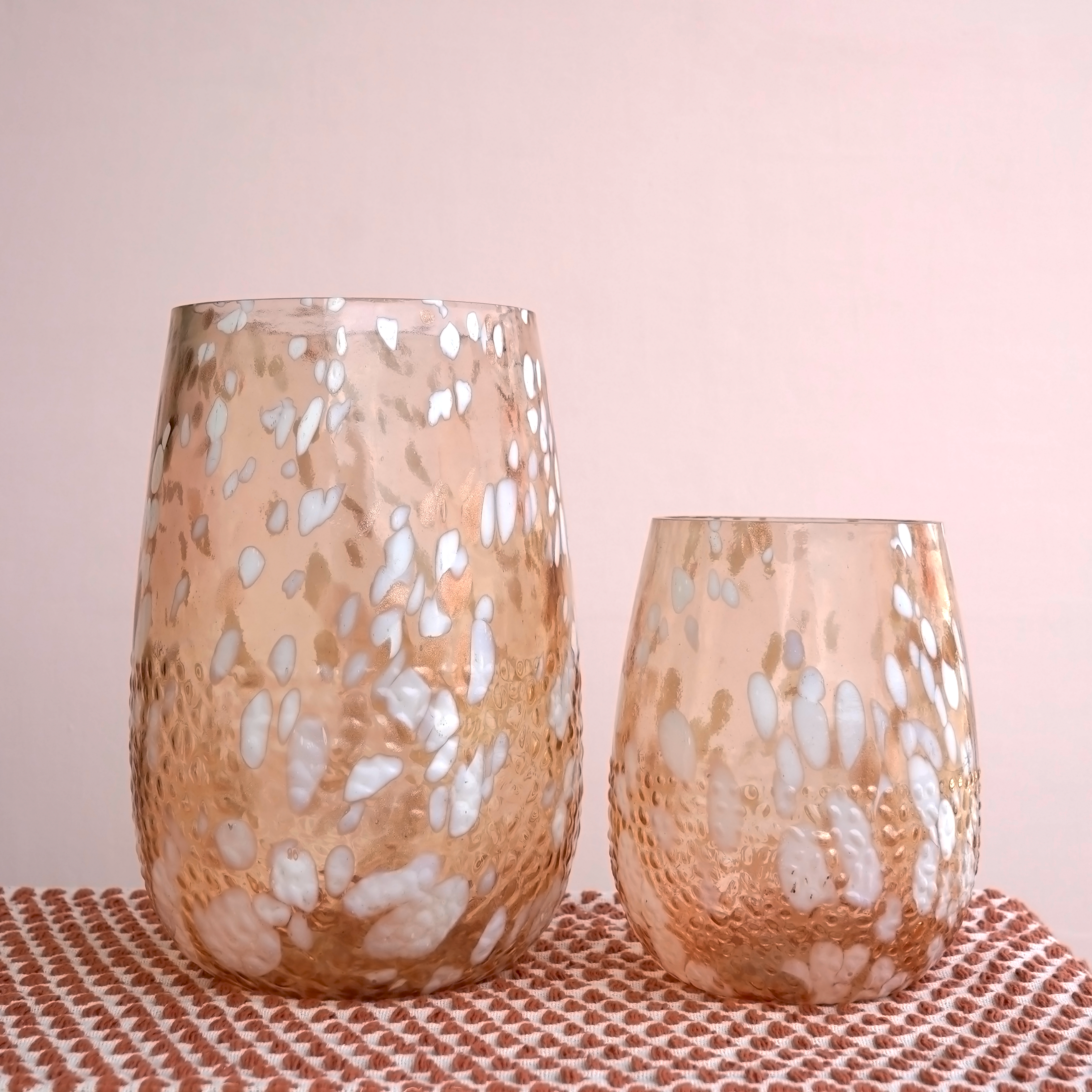 Blush Blossom Glass Vase Set of 2 | Casa Kriti