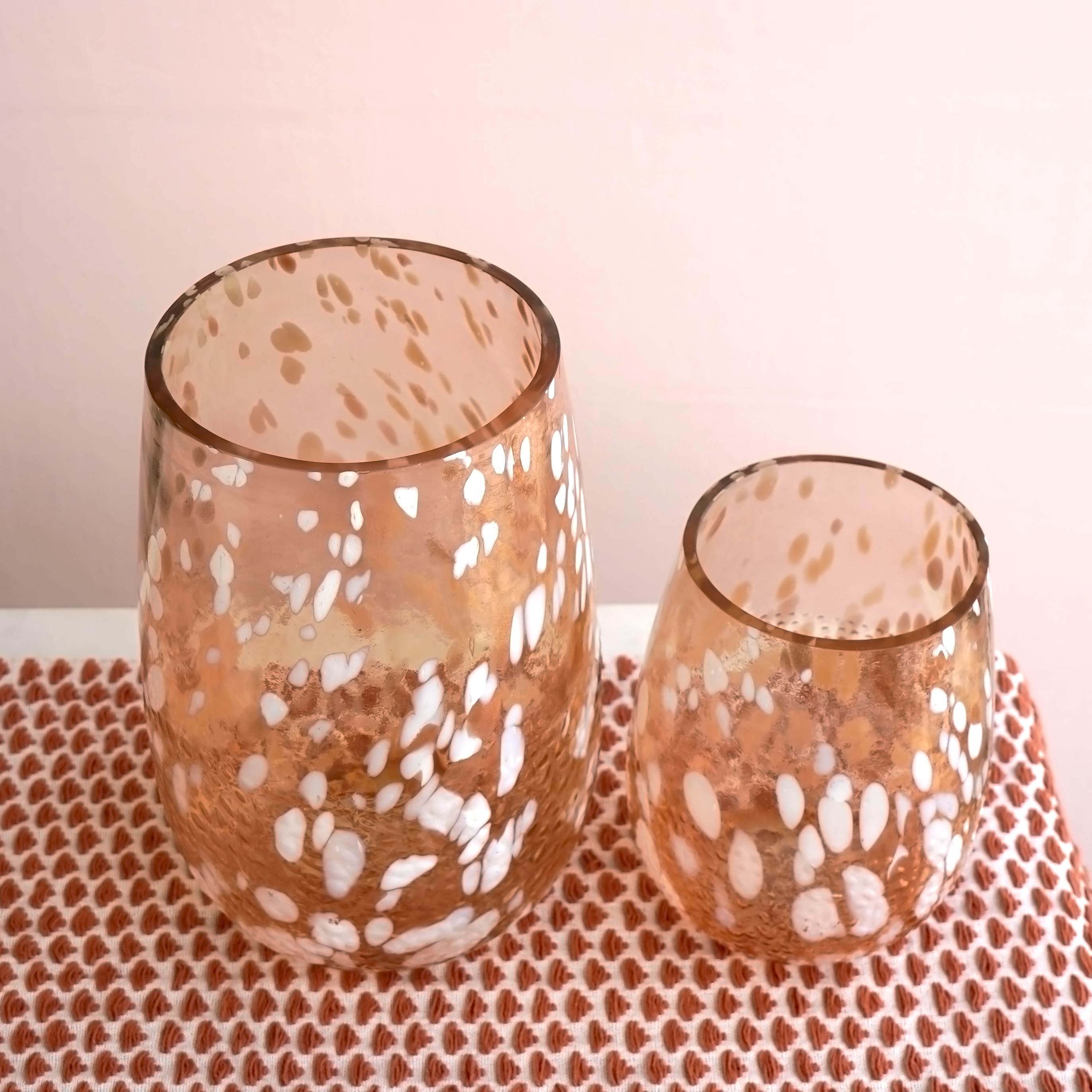 Blush Blossom Glass Vase Set of 2 | Casa Kriti