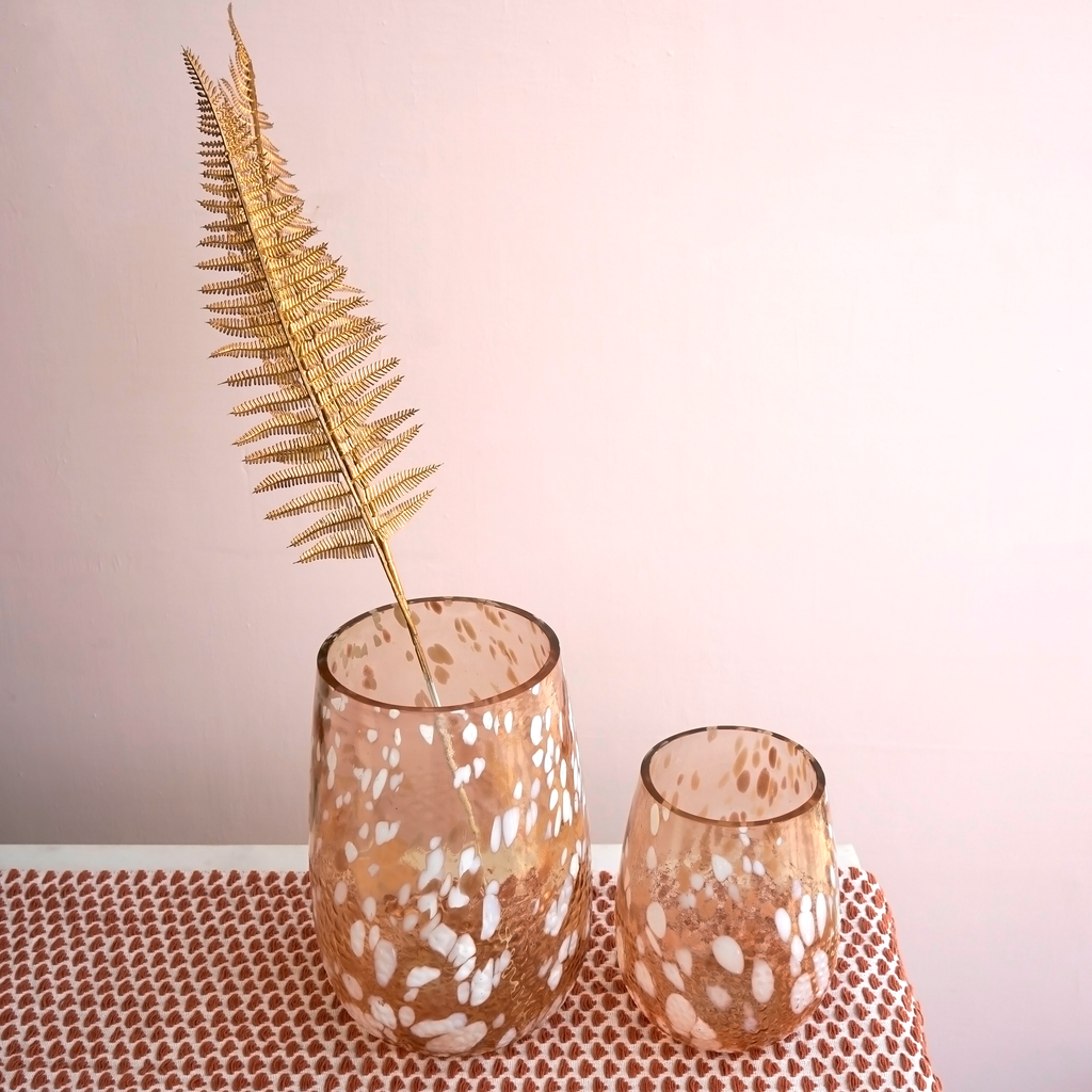 Blush Blossom Glass Vase Set of 2 | Casa Kriti