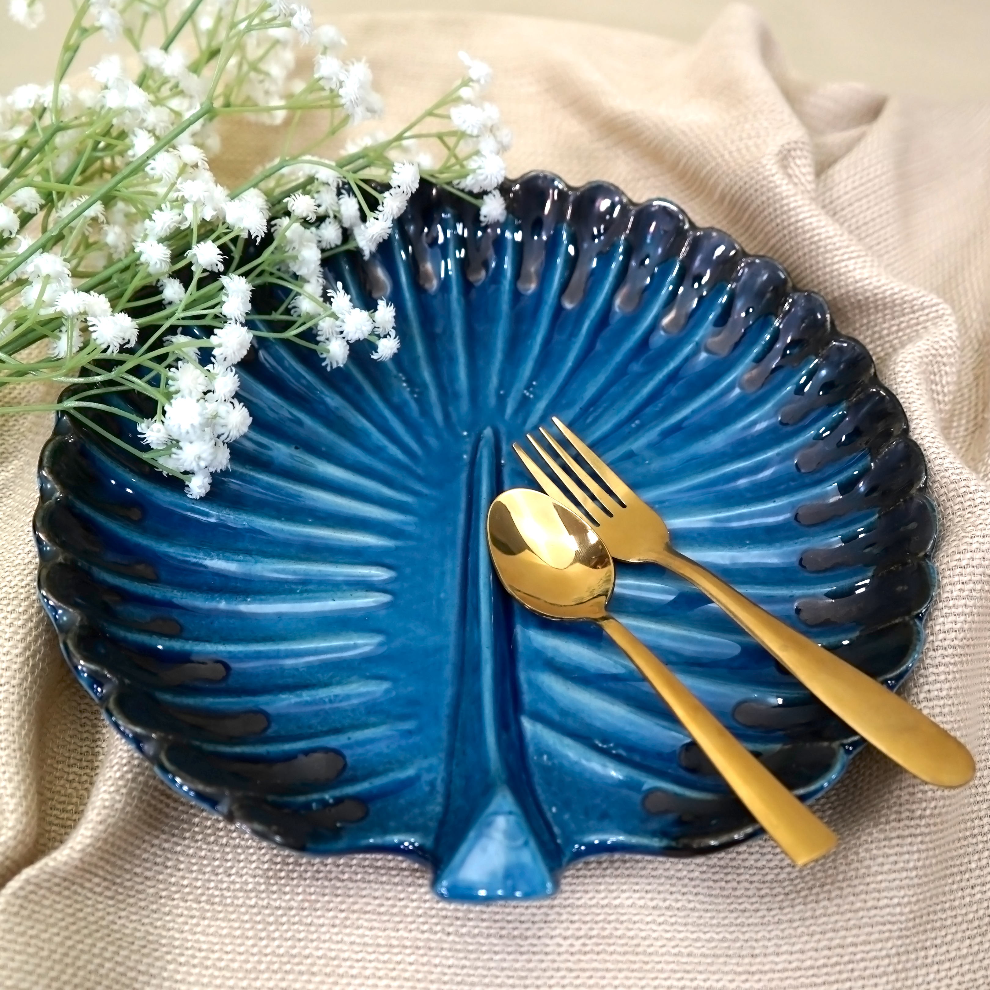Ceramic Peacock Platter | Casa Kriti