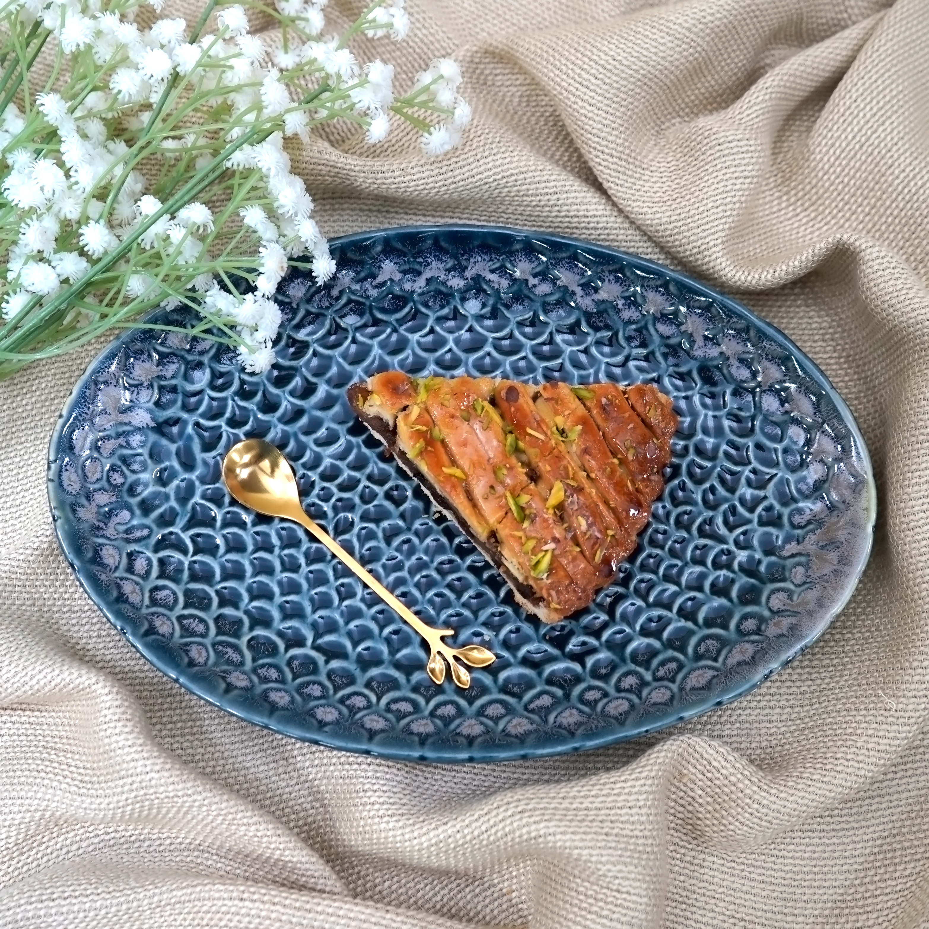 Blue Shell Ceramic Platter