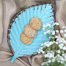 Load image into Gallery viewer, Turquoise Leaf Ceramic Serving Platter | Casa Kriti
