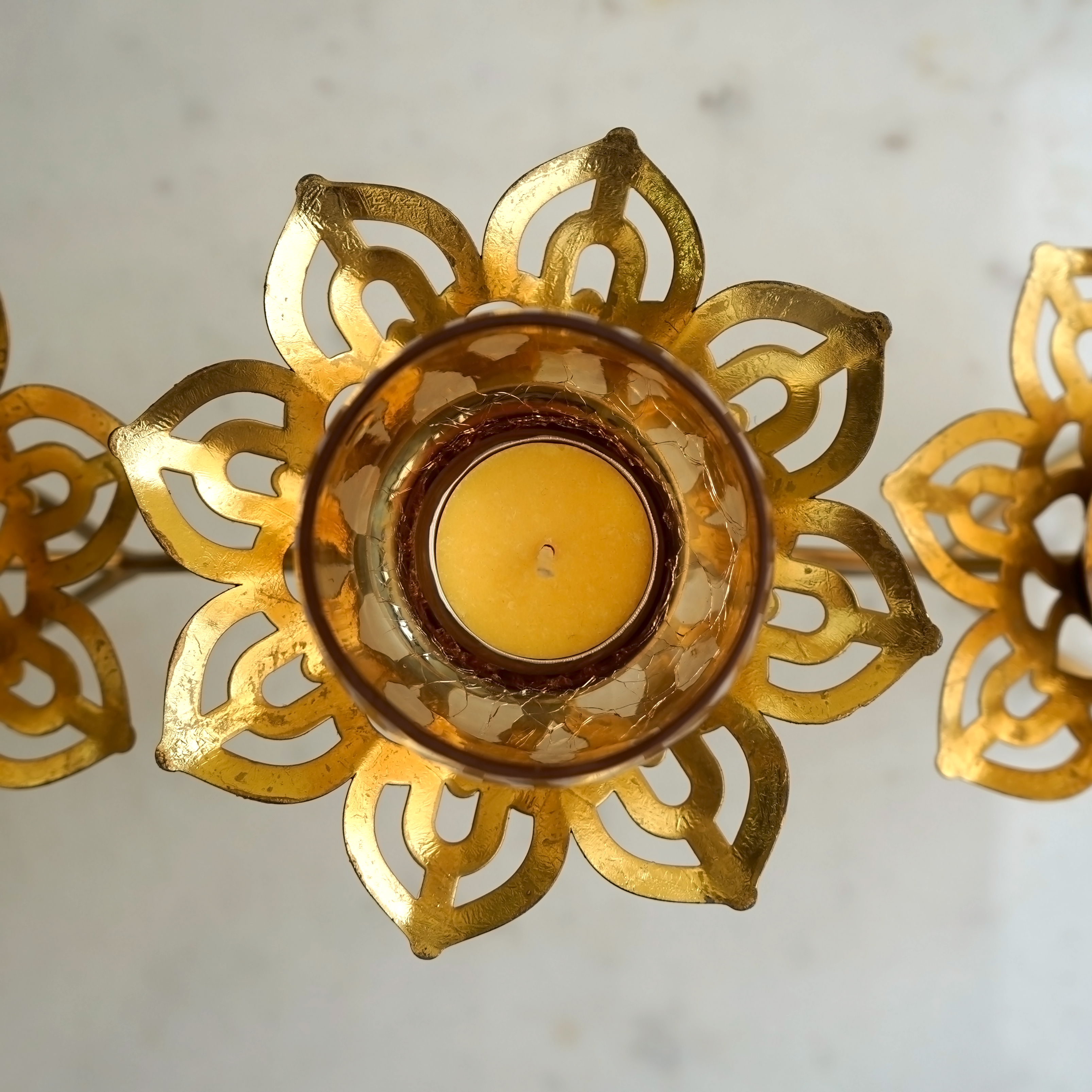 Golden Glow Tea Light Holder Set | Casa Kriti