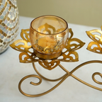Golden Glow Tea Light Holder Set | Casa Kriti