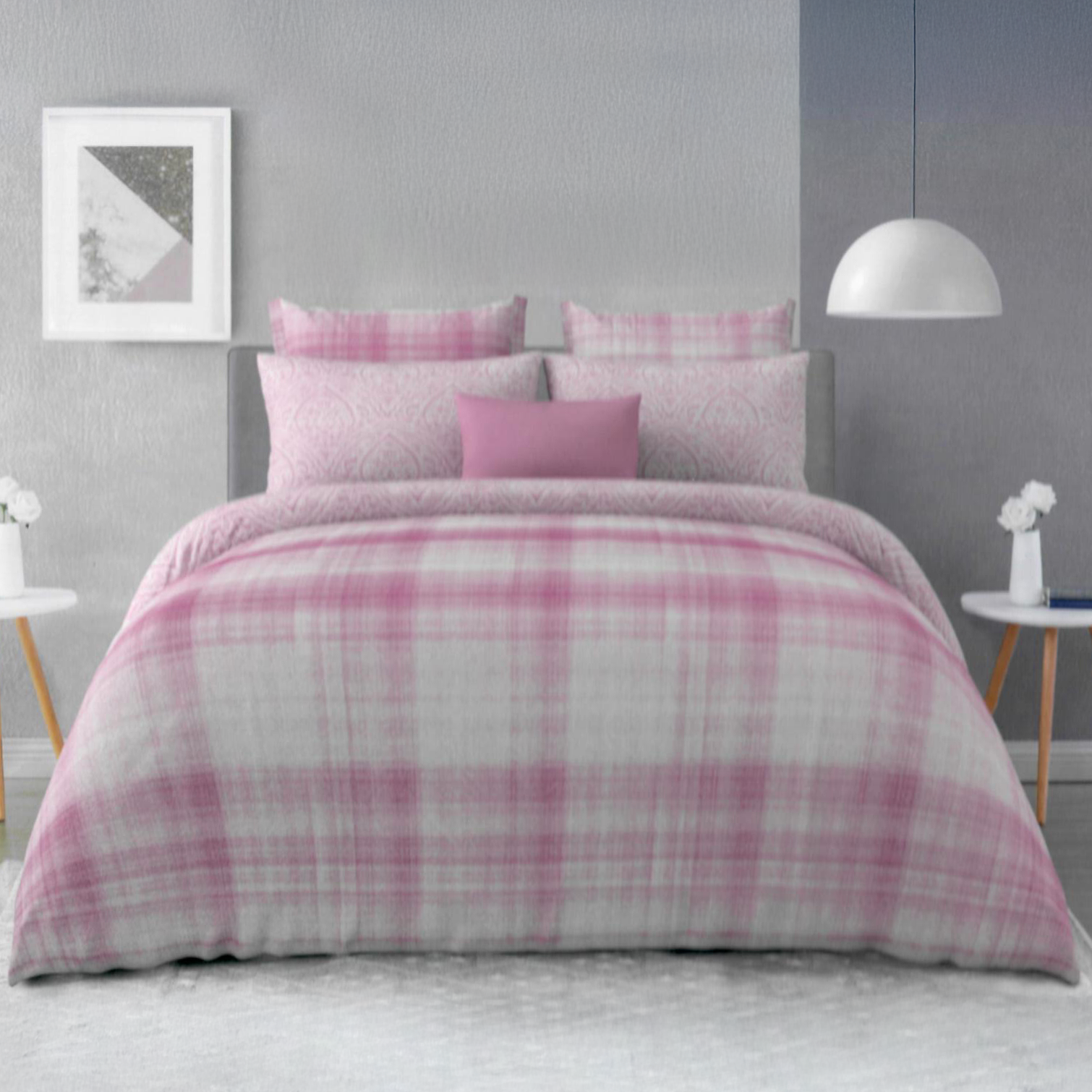 Pink Bliss Reversible Double Bed Cover Set | Casa Kriti